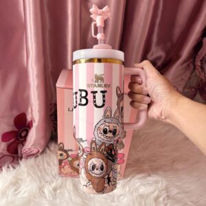 40 oz Labubu glass with free straw 🚢 Free shipping 🚢
