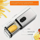 Electric French Fry Cutter, Automatic Potato Cutter Stainless Steel with 1/2 3/8 Inch Blade, Vegetable Cutter, Commercial and Household Potato Slicer, Use for Potatoes Onion Cucumbers