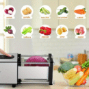 Electric French Fry Cutter, Automatic Potato Cutter Stainless Steel with 1/2 3/8 Inch Blade, Vegetable Cutter, Commercial and Household Potato Slicer, Use for Potatoes Onion Cucumbers